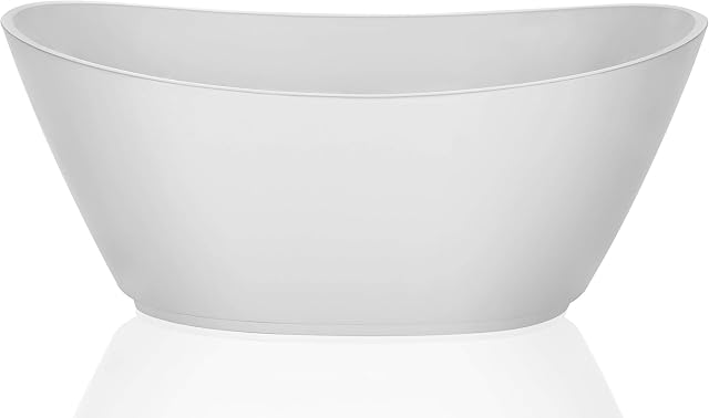 Empava Freestanding Tub, Extra Deep Soaking Tub in White 69 Inch