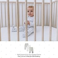 Vista 3 de Spasilk Paquete de 3 pantalones de algodón de poner con pies para bebés niños