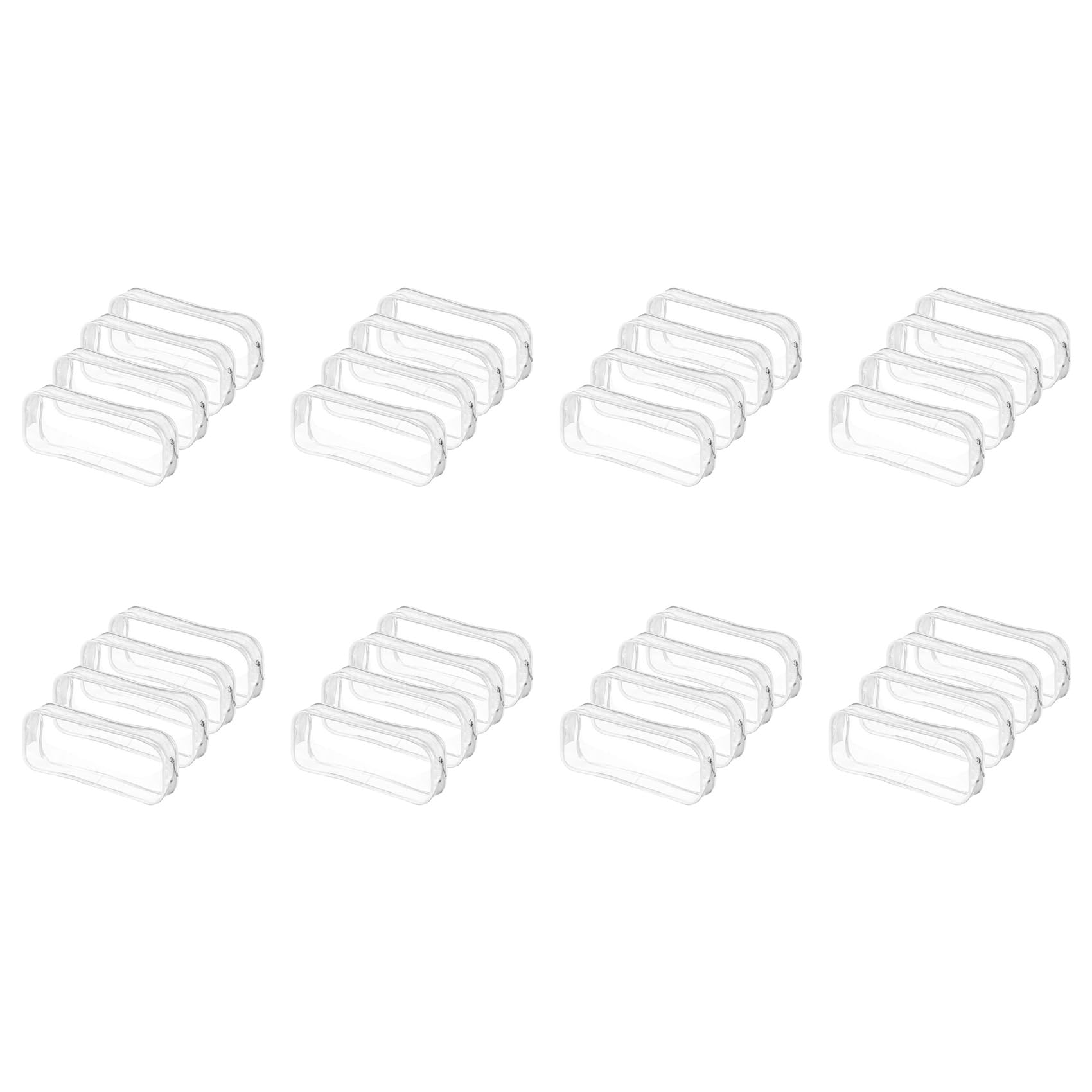 Astuccio Trasparente da 32 Pezzi Astuccio per Matite Trasparente di Grande Capacità Astuccio per Penna nel PVC con Cerniera