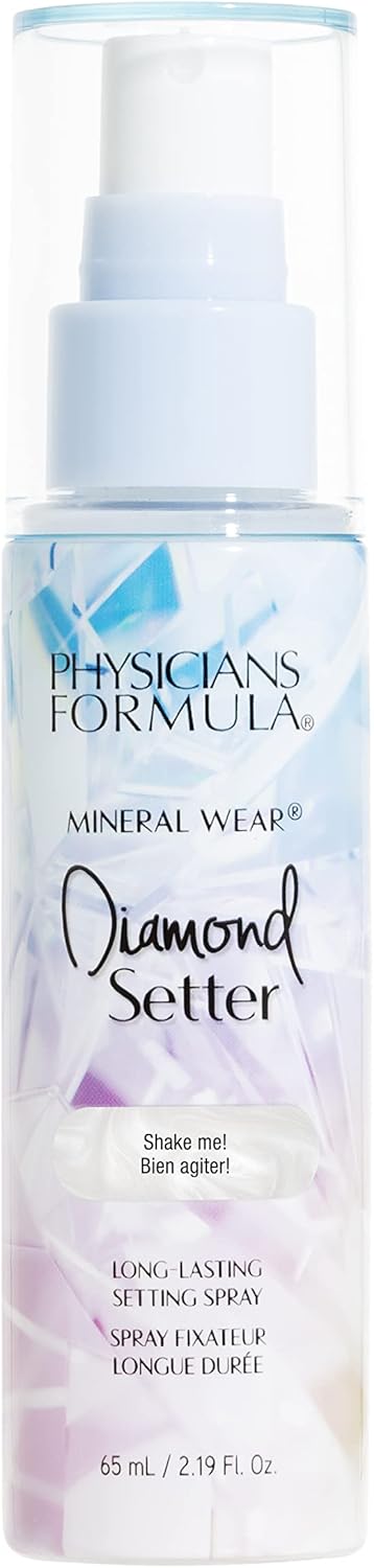 Physicians Formula Mineral Wear Diamond Setter, Make-up Setting Spray met Gewichtloze en Hydraterende Formule, Iridescent Shimmer en Huidvervaging