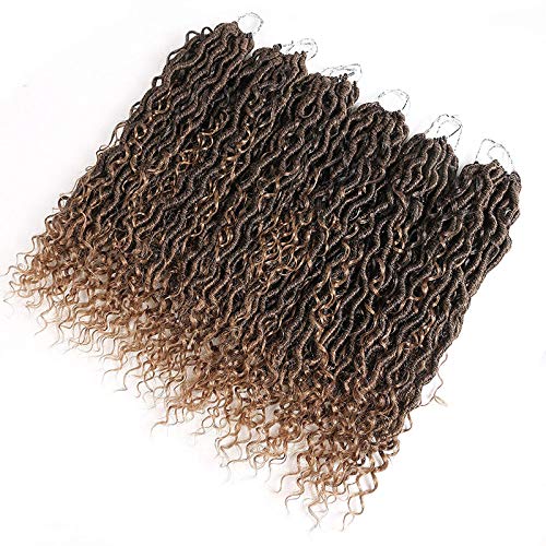 New Goddess Locs Crochet Hair,18 Inch River Locs Hair For Women Prelooped,5 Packs(120 Strands)Pre Looped Faux Boho Hippie Locs Crochet Braids With Curly Hair In Middle And Ends,Lightweight,Itch Free(5 Packs,18",T1B/27#) #TOP6