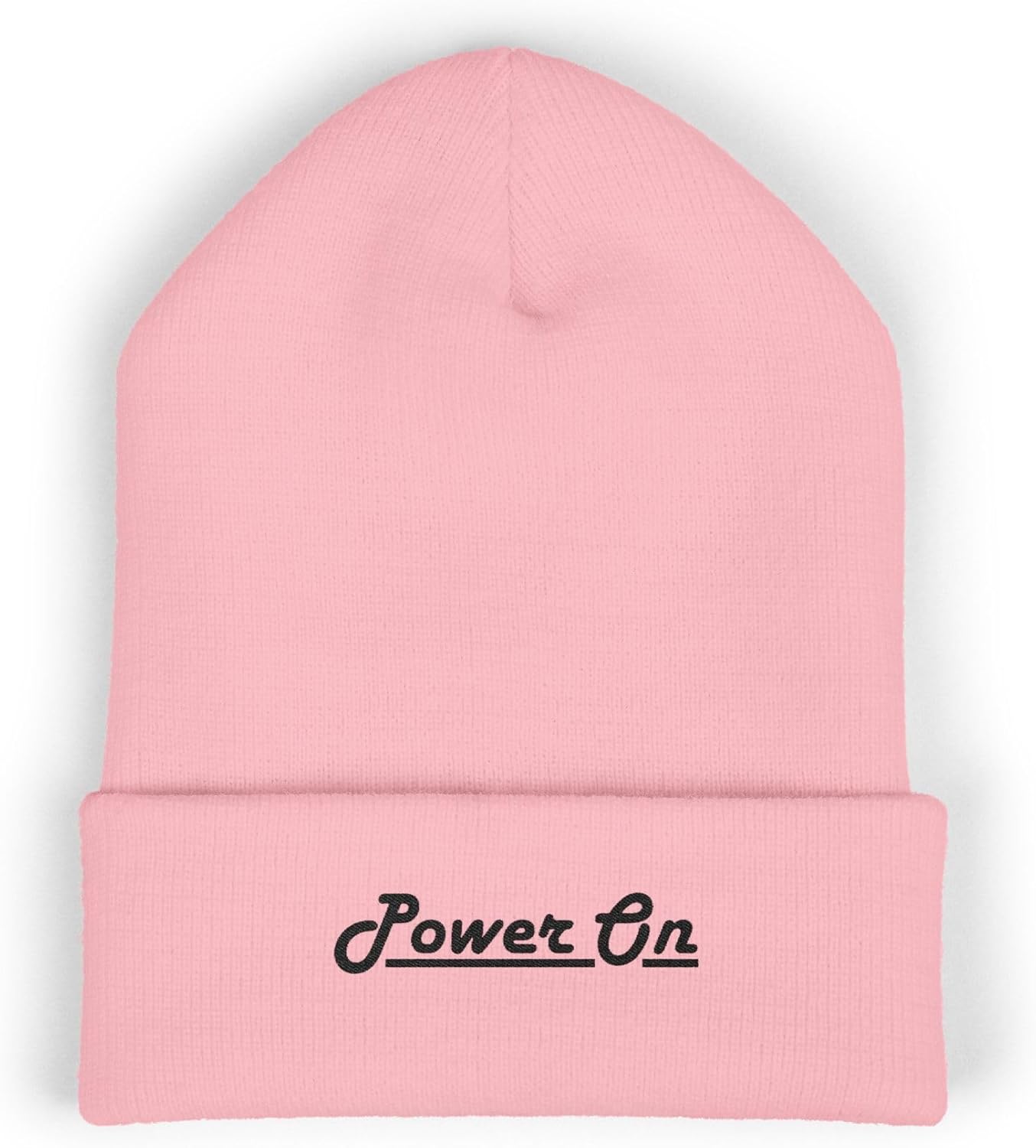 Power On Classic Cuffed Beanie Hat Gift with Embroidery Message