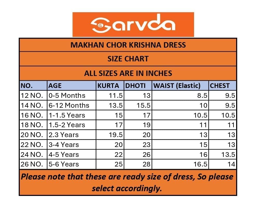 Image of Sarvda Shree Krishna Dress for Baby Boy & Radha Dress for Girls | Janamashtami Dress | Fancy Dress Costume with Accessories Dhoti, Dupatta, Mukut Flute Complete set, Ethnic wear