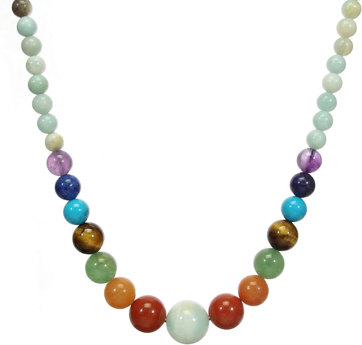 7 Chakra Necklace for Women Strong Healing Crystal Genuine Stone Beaded Gemstone Necklace 20 inches Jewelry Gifts for Women Mom