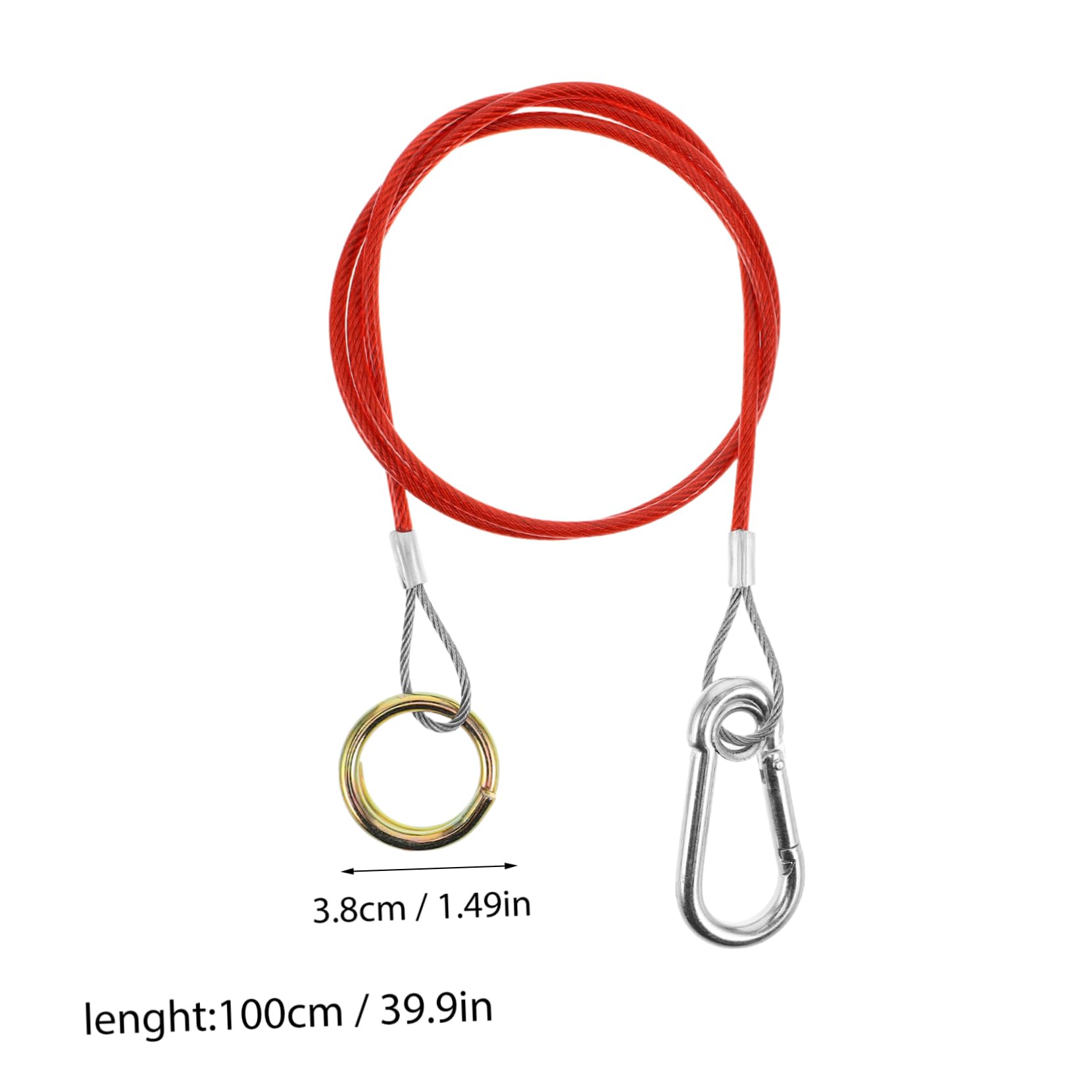Cabilock 2 Pack Trailer Breakaway Cable Safety Cable Tow Chain 1m x 3mm Red Heavy Duty for Car Rv
