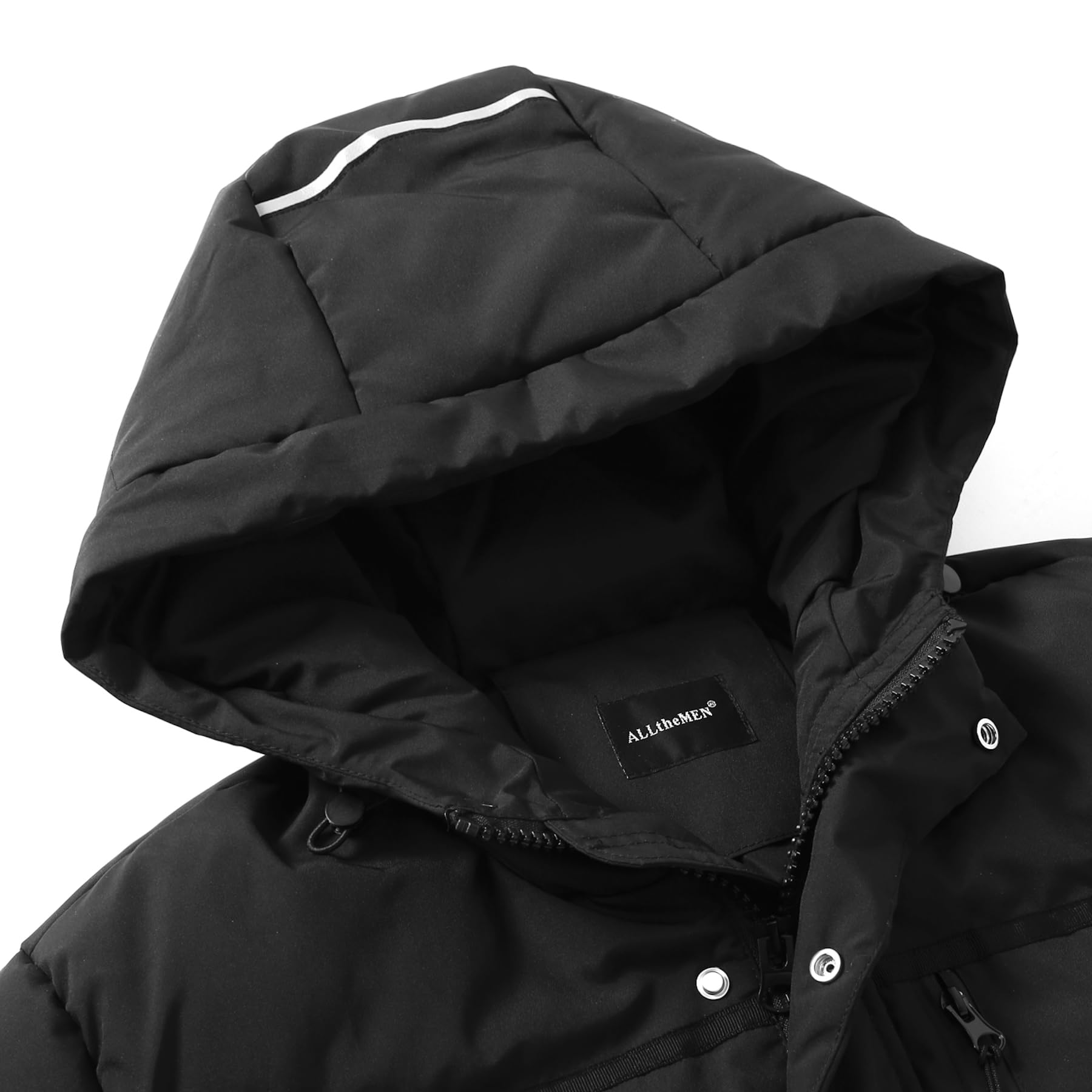 Allthemen Abrigo de Plumas Hombre con Capucha Jacket Largo Acolchado Invierno Parka Cálido