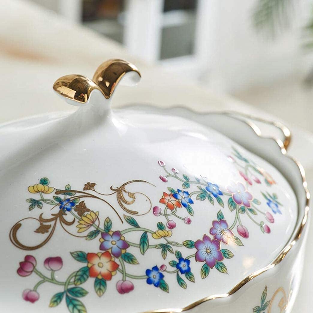 Partygeschirr-Set, widerstandsfähiges Tafelservice, 50-teiliges Keramik-Geschirr-Set, buntes Blumenmuster, Teller, Schüsseln, Kombination aus Knochenporzellan