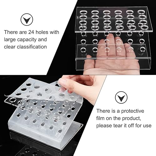 Miniatura 3 de PH PandaHall 1 organizador de bolígrafos de 24 ranuras, soporte de exhibición transparente para bolígrafos y lápices, soporte acrílico para