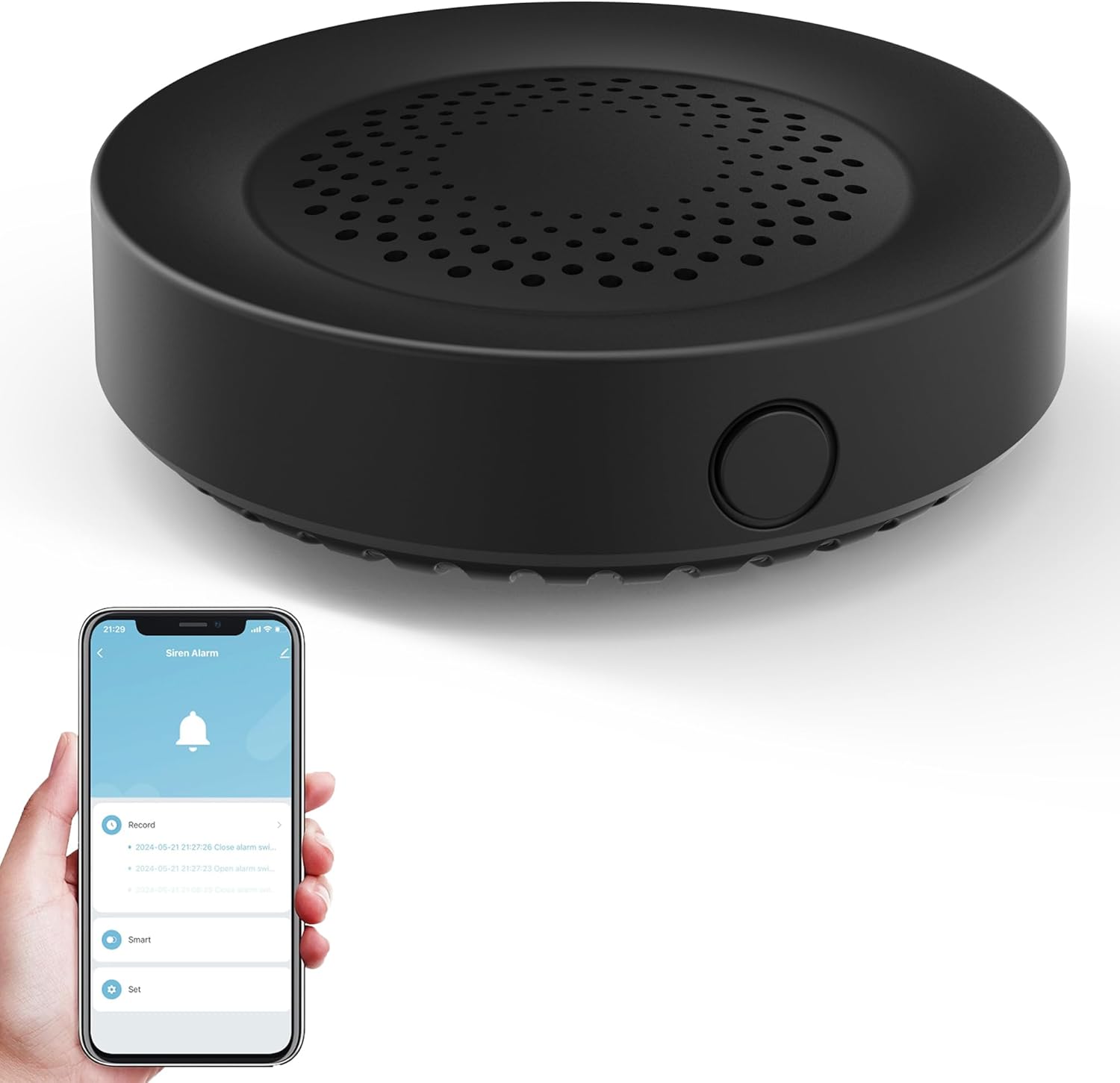 WiFi Movement Sensor Detector: DIY Safety Alarm System for Dwelling, Workplace, Outside and Indoor Monitoring and Safety – Join Tuya for Dwelling Automation (Black)