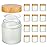 4oz Jars with Lids, Hoa Kinh 12 Pack Frosted Glass Jars with Lids Empty Cosmetic Containers Round Airtight Glass Jar with Inner Liners and Woodgrain Lid for Storing Lotions, Powders, and Ointments