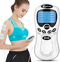 Aparelho TENS de Eletroestimulação para Fisioterapia - Portátil e Eficiente para Alívio de Dores Musculares, Massageador Muscular Acupuntura - 4 eletrodos (110v/220v) – Premium