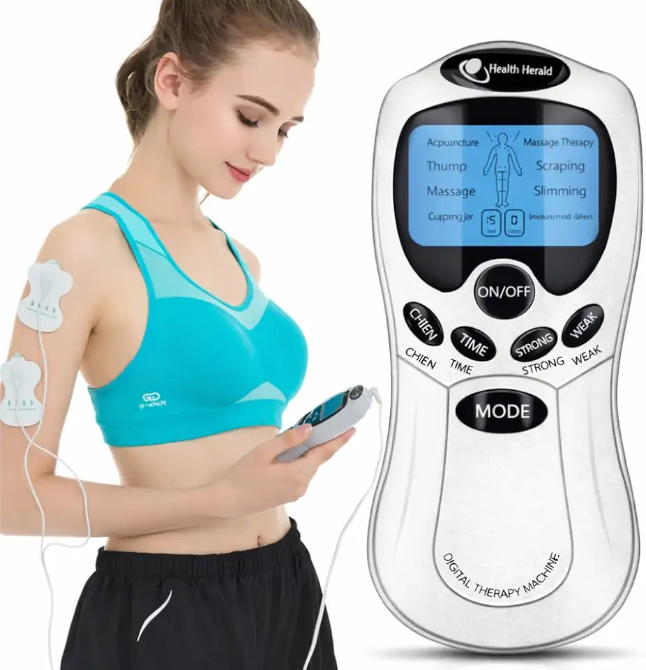 Aparelho TENS de Eletroestimulação para Fisioterapia - Portátil e Eficiente para Alívio de Dores Musculares, Massageador Muscular Acupuntura - 4 eletrodos (110v/220v) – Premium
