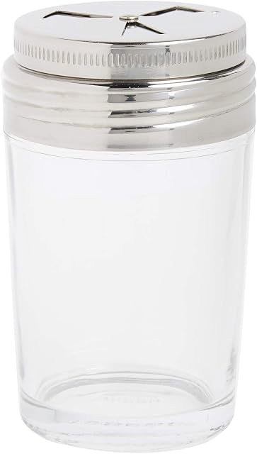 Norpro Shaker Cup Glass Adjustable Pizzeria Style Pepper/Salt/Cheese/Spice 5.25"