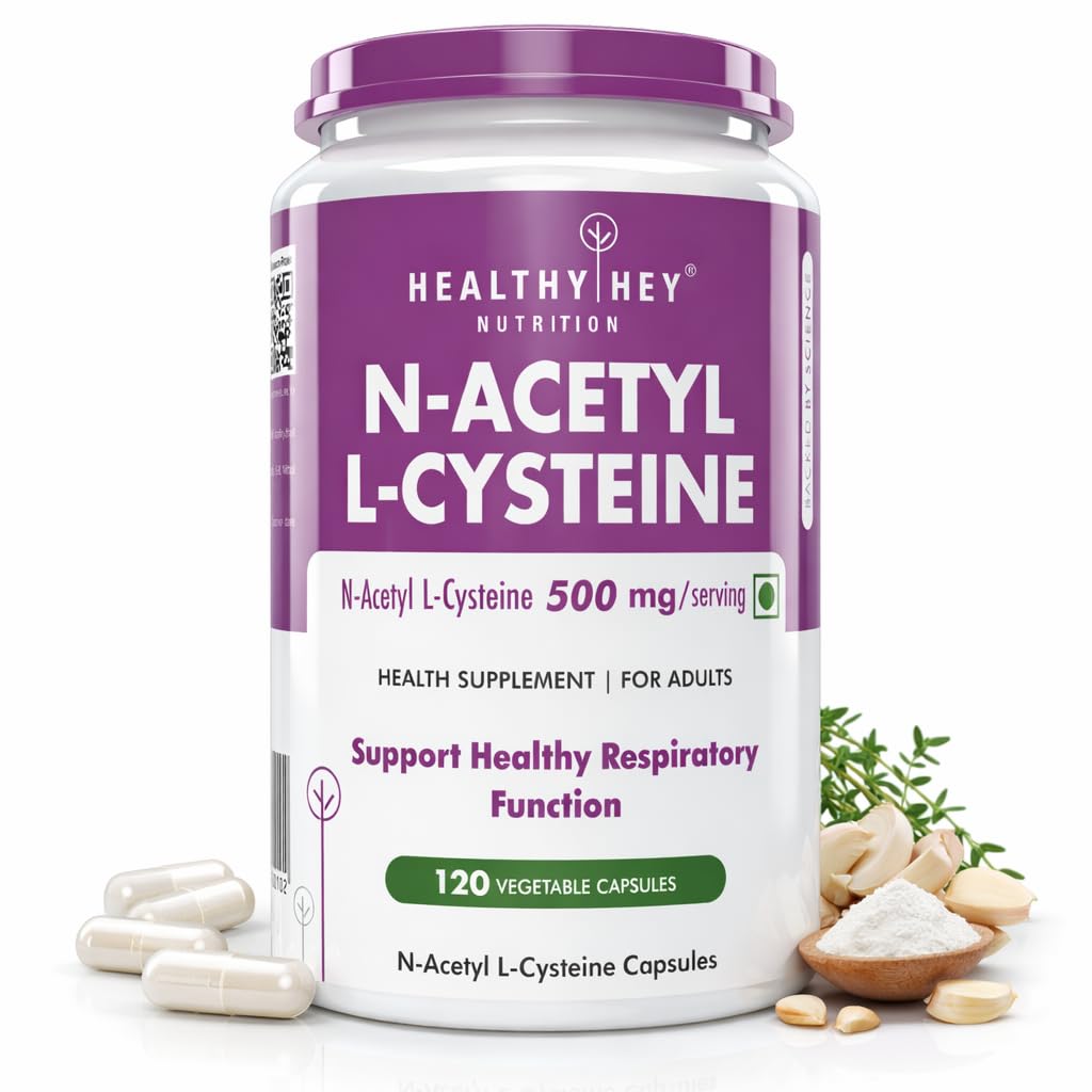 – Healthyhey Nutrition N-Acetyl L-Cysteine (NAC) - Non-GMO - Gluten Free - 500mg - 120 Veg. Capsules
