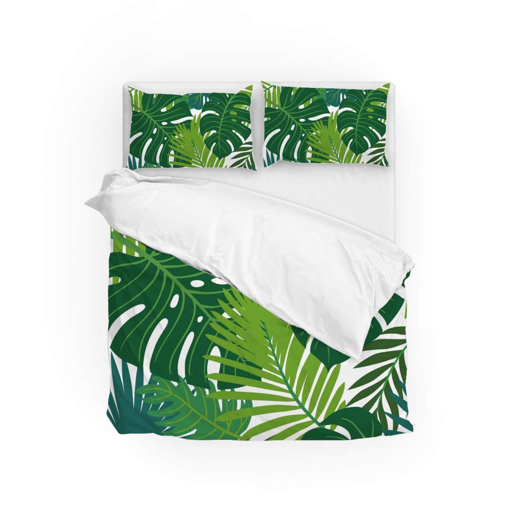 Parure de lit housse de couette Long Twin imprimé feuilles de Sycomore avec ses 2 taies d'oreiller