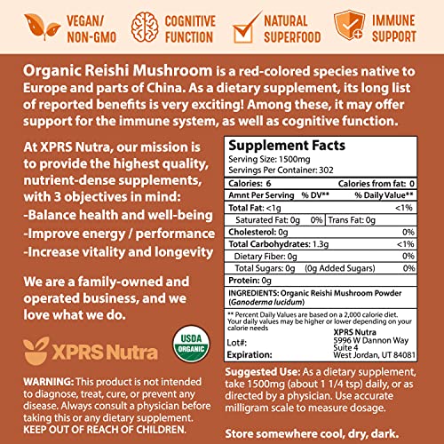 Xprs Nutra Mushroom Bundle - Lion's Mane, Chaga, Red Reishi Mushrooms - All Organic Mushroom Bundle (16 Ounces Each) #TOP6