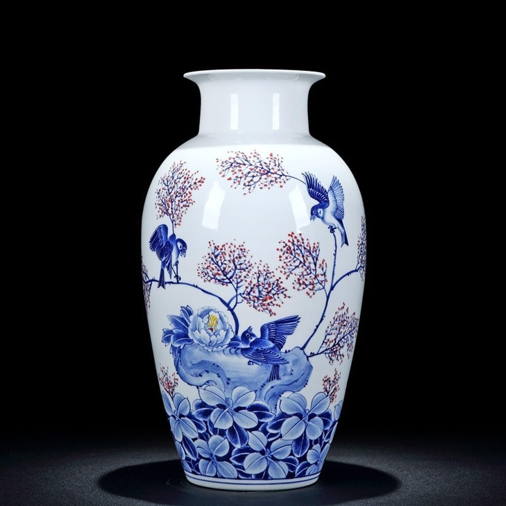 Vase Modern Chinese Ceramic Vase Decoration Home Living Room Decoration Handmade Porcelain Bottle Decoration Suitable for Dining and Living Room Home decoratio