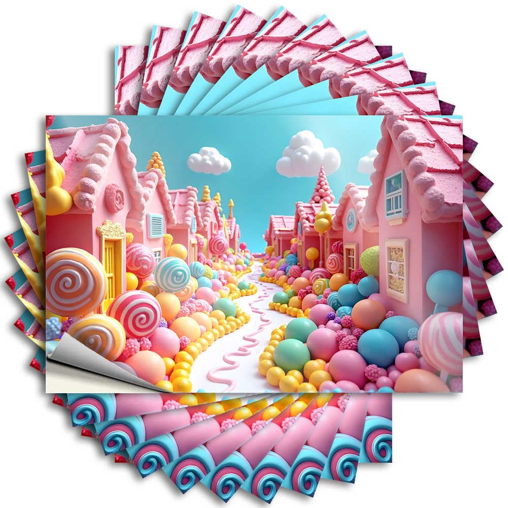 Fzfn Colour Saying Country Decorations For Home Waterproof Vinyl Sticker | Candy Land: A Whimsical Village Of Sweets And Colors Autumn Tumbler For Billiards Diy Projects(8X12cm)