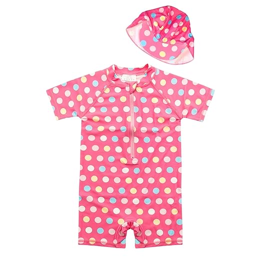 Pulpo Macacão de Piscina com Chapéu, Proteção UV50+, Bebê Menina, Nylon, by Acqua di Mare