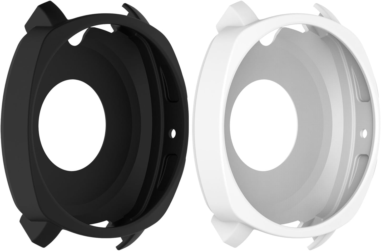 RuenTech Compatible with Samsung Gear Sport Case Cover,Soft Silicone Protective Case Frame Shock Resistant Cover Case Compatible for Gear Sport R600 Smartwatch (Black&White)