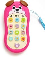 Aini Toy Celular Infantil Musical Interativo Rosa com Cachorrinho, +3 Anos, 13 Teclas Funcionais, 2 Modos de Uso