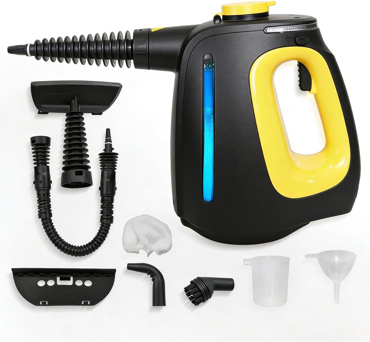 Steam Cleaner, Pressurized Handheld Steam Cleaner for Home 1350W with 10-Piece Accessory Set. 530ML Large Capacity Natural Multipurpose Portable Steamer with Safety Lock for Bathroom, Home.