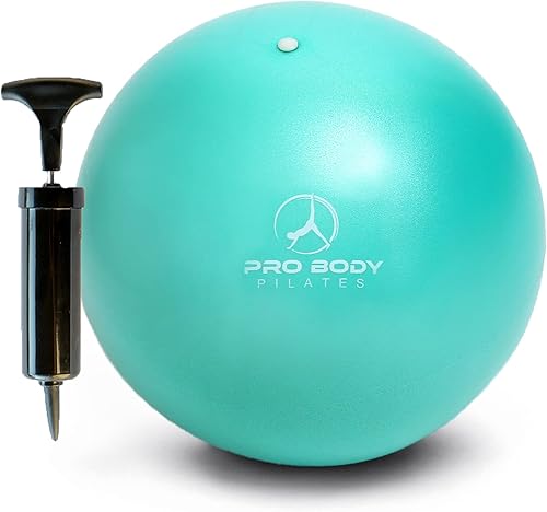 ProBody Pilates Pelota pequeña de ejercicio con bomba, pelota dobladora de 9 pulgadas, mini pelota de yoga suave, pelota de entrenamiento para