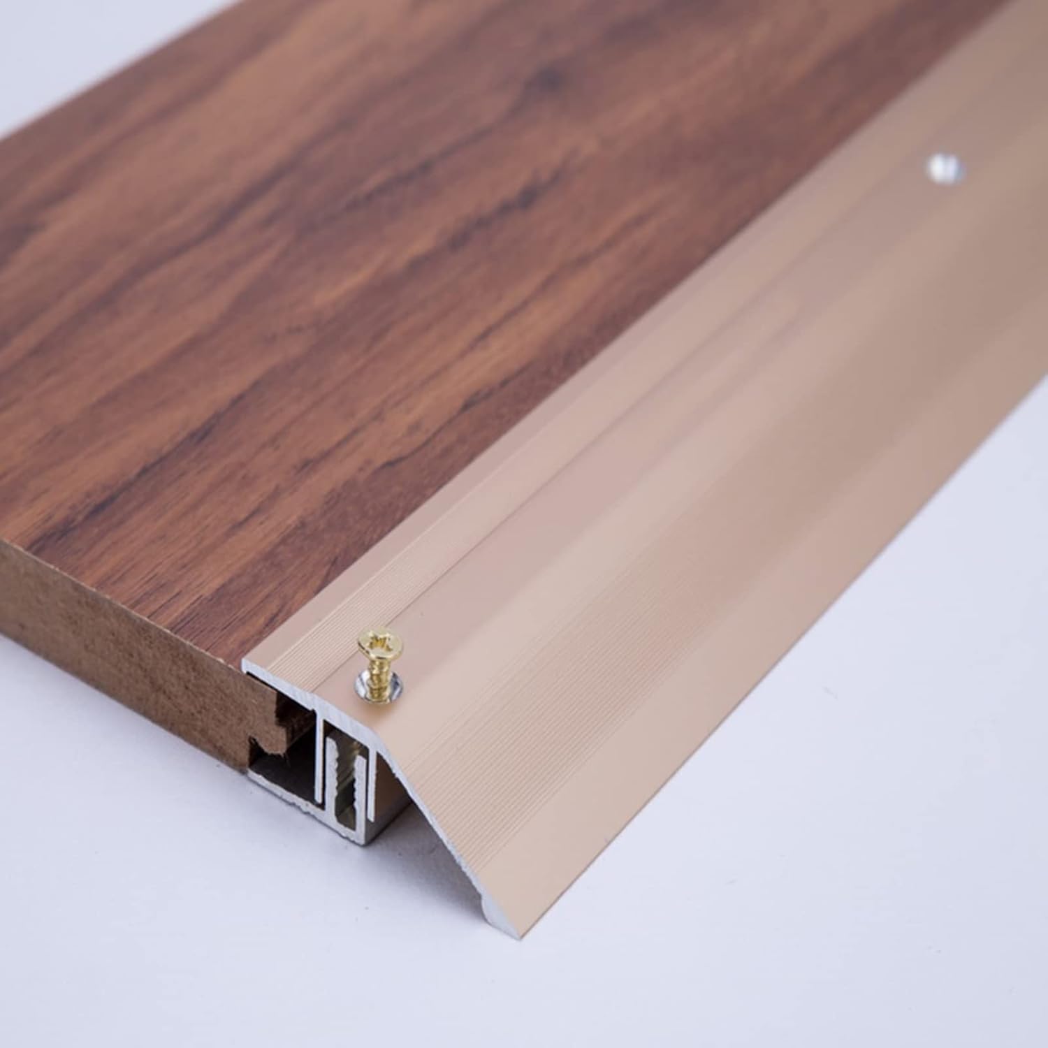 Remys Gold Edging Trim Strip Wood To Carpet,Wood To Tile Transition Strips, Edge Decoration Wood To Laminate, Cuttable & Dirt-Resistant(Gold)