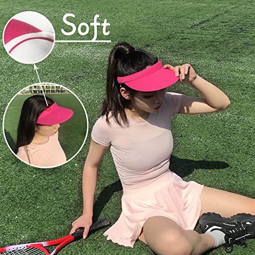 Image of 2 Pack Visor Women Men Sun Hat Clip On Visors Adjustable Sport Wide Brim Cap