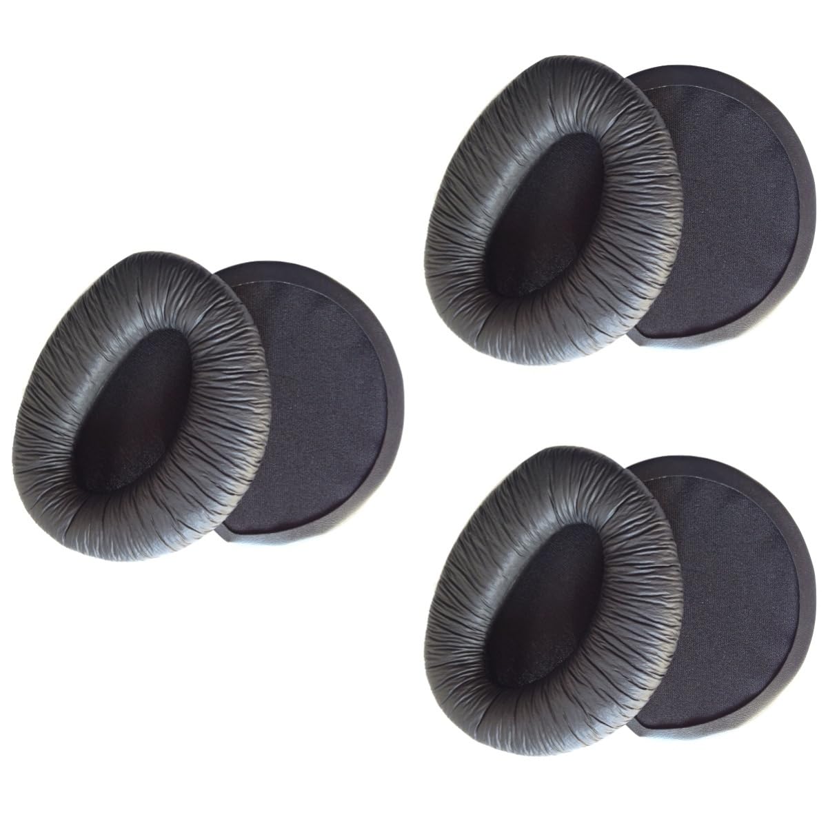 OSALADI 3pièces Coussinets De Remplacement PU pour Écouteurs Confort Optimal Couleur Noire Améliore Les Basses