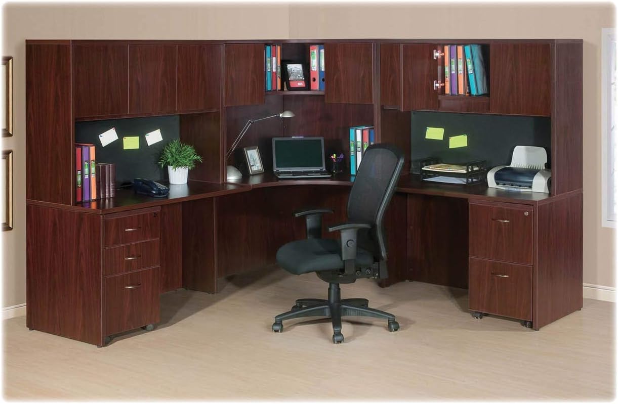 Lorell LLR69388 69000 Series Desk, Mahogany