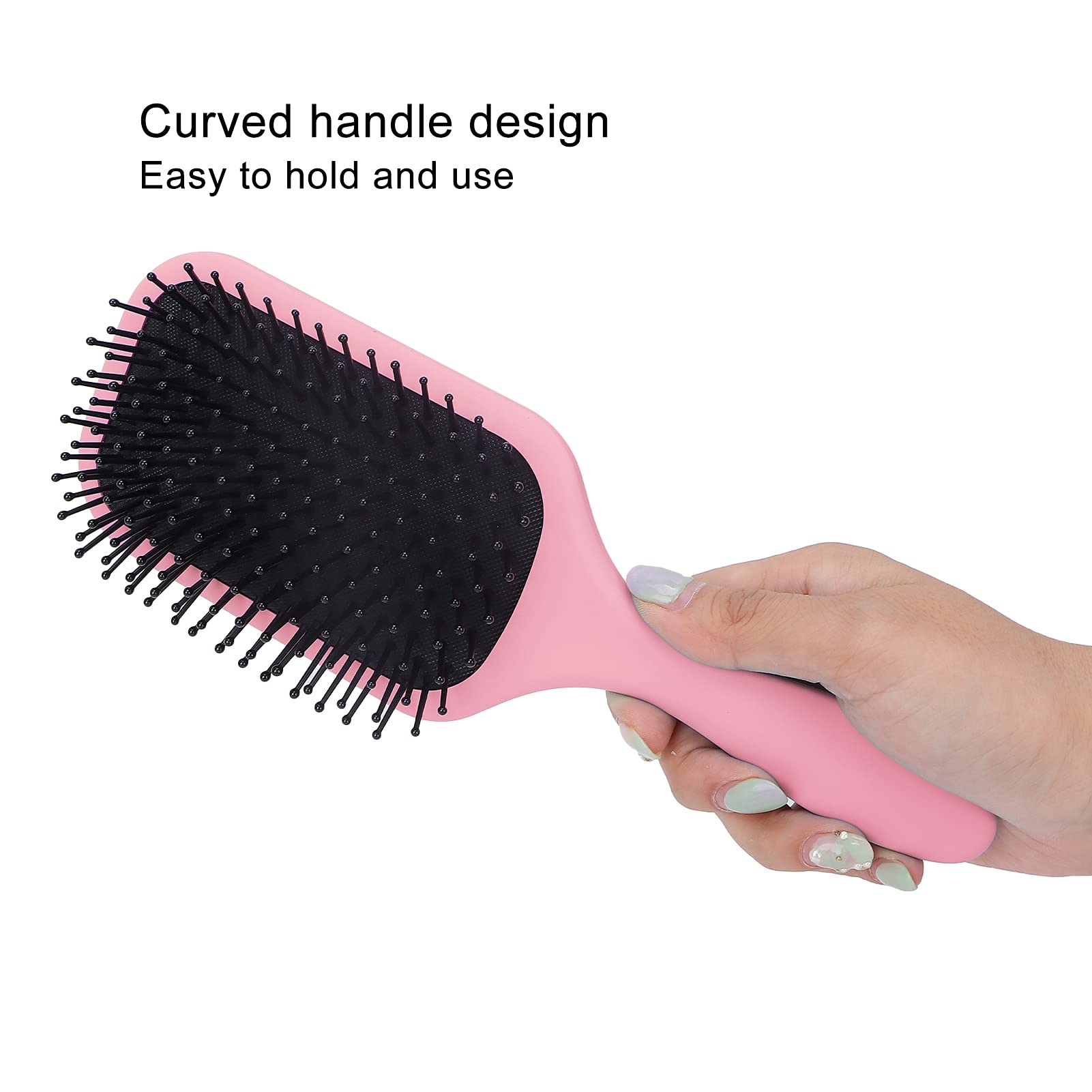 Styling Air Cushion Comb, Practical Detangling Hair Brush Massage Scalp Pliable Soft Touch for Straight Hair for Curly Hair(pink) - Image 3