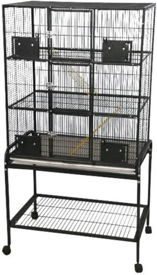 A&E Cage Co. 3 Level Small Animal Cage with Removable Base, 32"x21", Black