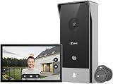 EZVIZ HP5 Interphone Vidéo WiFi Système d'Interphone 1080P, Moniteur Tactile couleur 7", Sonnette Vidéo à 2 Fils, Déverrouillage à Distance, Audio Bidirectionnel, Vision Nocturne, Design Fin - 1