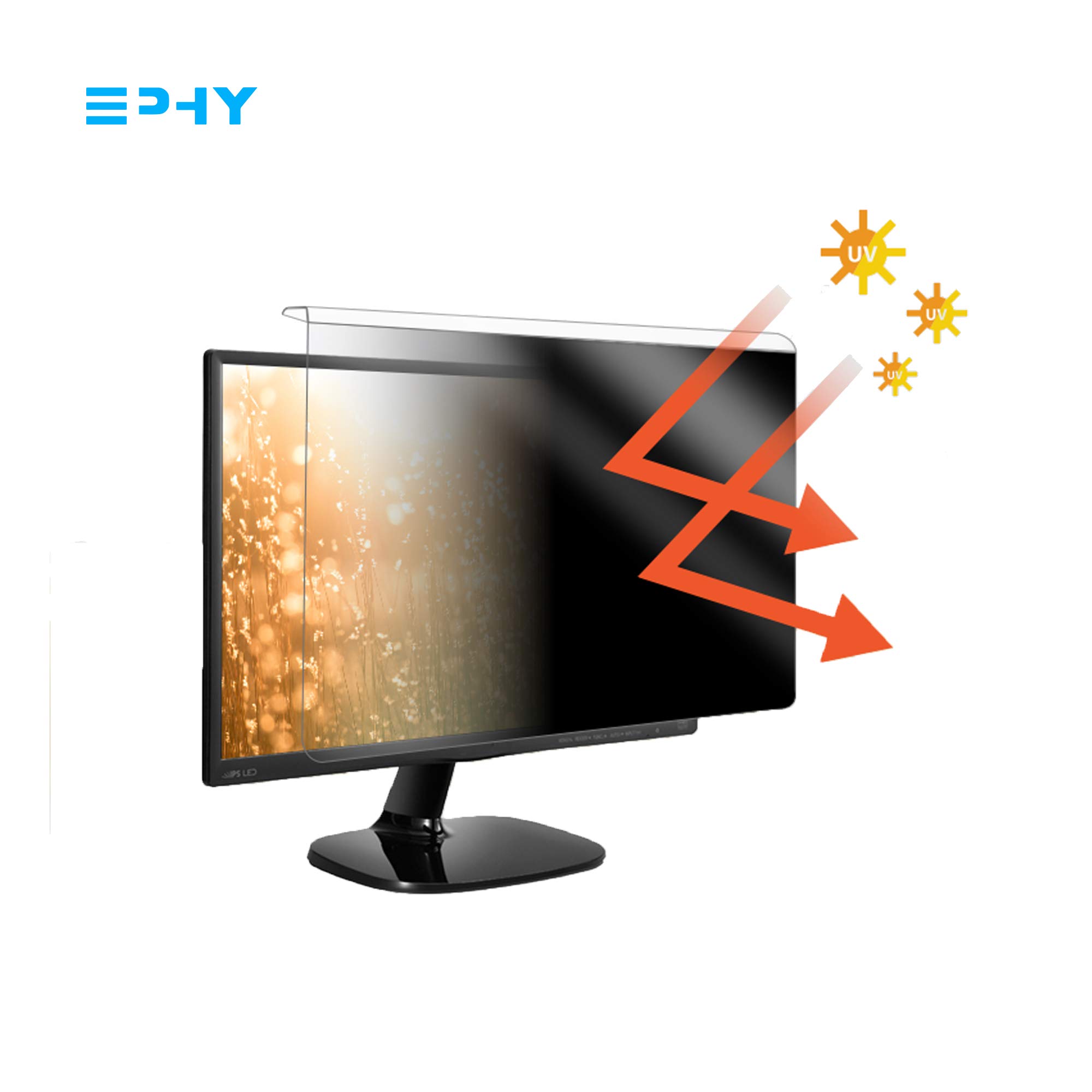 EPHY łatwa wł./wył. zdejmowana wisząca rama filtr ekranu prywatności z niebieskim światłem/przeciw zadrapaniom/anty-UV do 60 cm 23,8" 24" 16:9 16:10 panoramiczny - (BHP.24W - 560 mm x 360 mm)