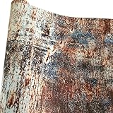 Queenbox 15.7x59.8in Iron Rusty Car Body Vinyl Wrap, Retro Camo Patterned Self Adhesive Sticker Sheet Film Decal for DIY Morotcycle Bike, P3