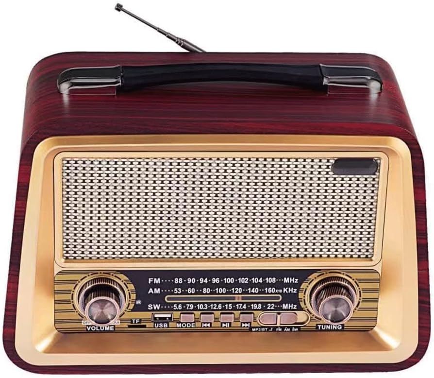 Retro Portable Radio -compatiable HiFi Speaker Stereo AM/FM Receiver Player