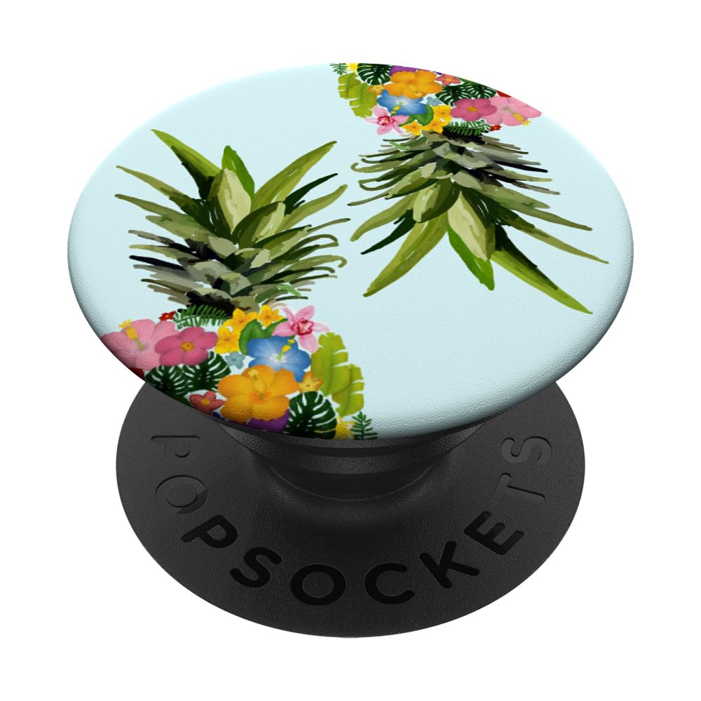 Pineapple Blue Mint Tropical Beachy Beach Women Teen Girls PopSockets Adhesive PopGrip