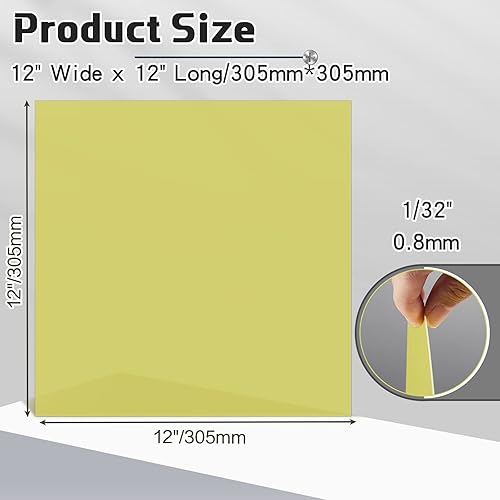 Miniatura 2 de Yaomiao g 10 FR 4 Garolite Hoja G10, amarilla (2 piezas, 132 pulgadas de grosor x 12 pulgadas de ancho x 12 pulgadas de largo)