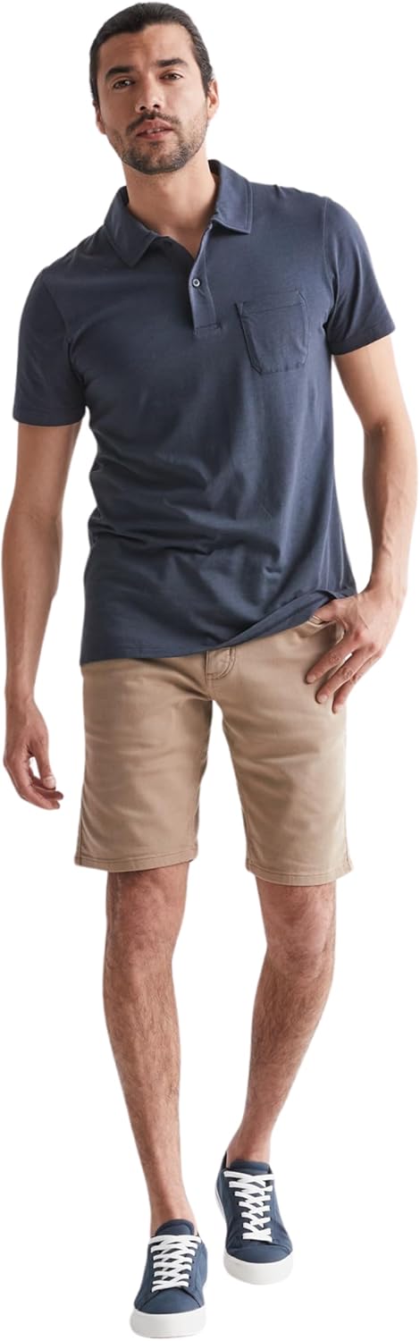 DUER Men's No Sweat Hybrid Short, 5-Pocket Cotton Commuter Bottoms with Reinforced Gusset