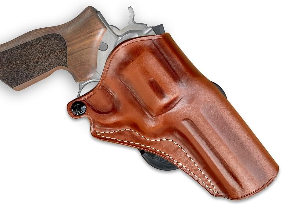 Masc Premium Leather OWB Paddle Holster Open Top Fits GP-100 Match Champion 4.2-inch, Right-Hand Draw, Brown #1517#