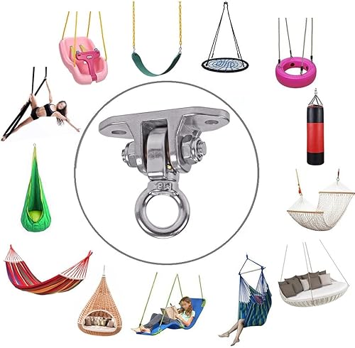 Miniatura 8 de Colgador de columpio resistente de 360+180, silencioso, permanente, antioxidante, para columpios, accesorios, hamaca de 1200 capacidad, porche,