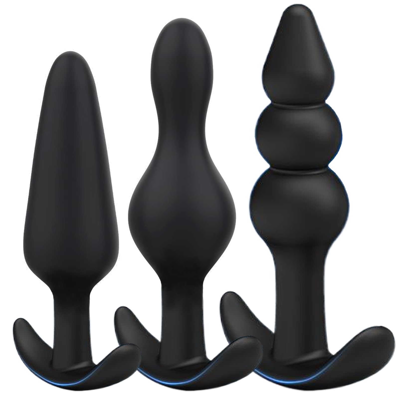 Anal Butt Plug Set for Comfortable Long-Term Wear 3Pcs Silicone Anal Sex Toys with Flared Base Anal Butt