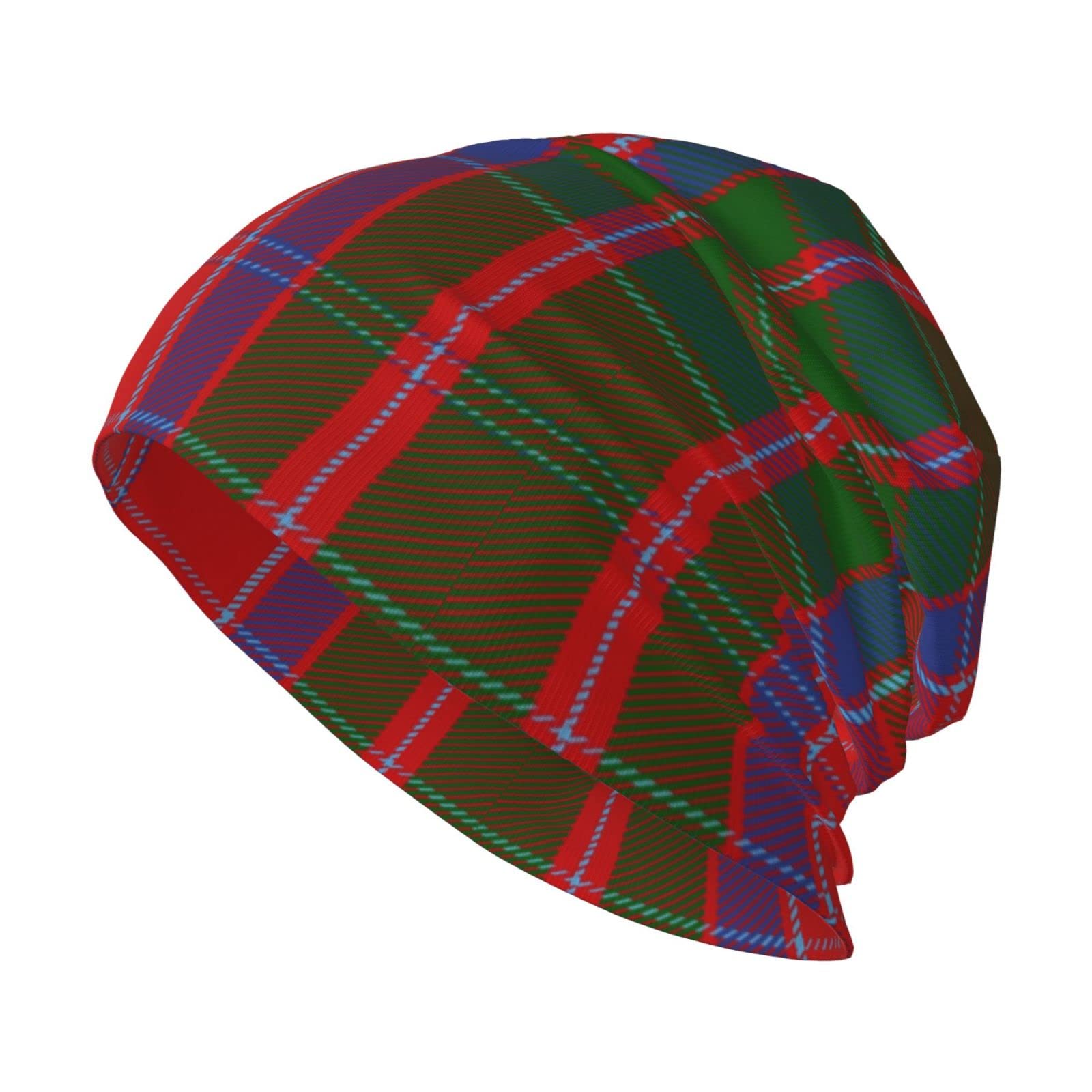 Oudrspo Unisex Beanie Hat Scottish Clan MacKellar Tartan Plaid Warm Slouchy Knit Hat Headwear Gift for Adult