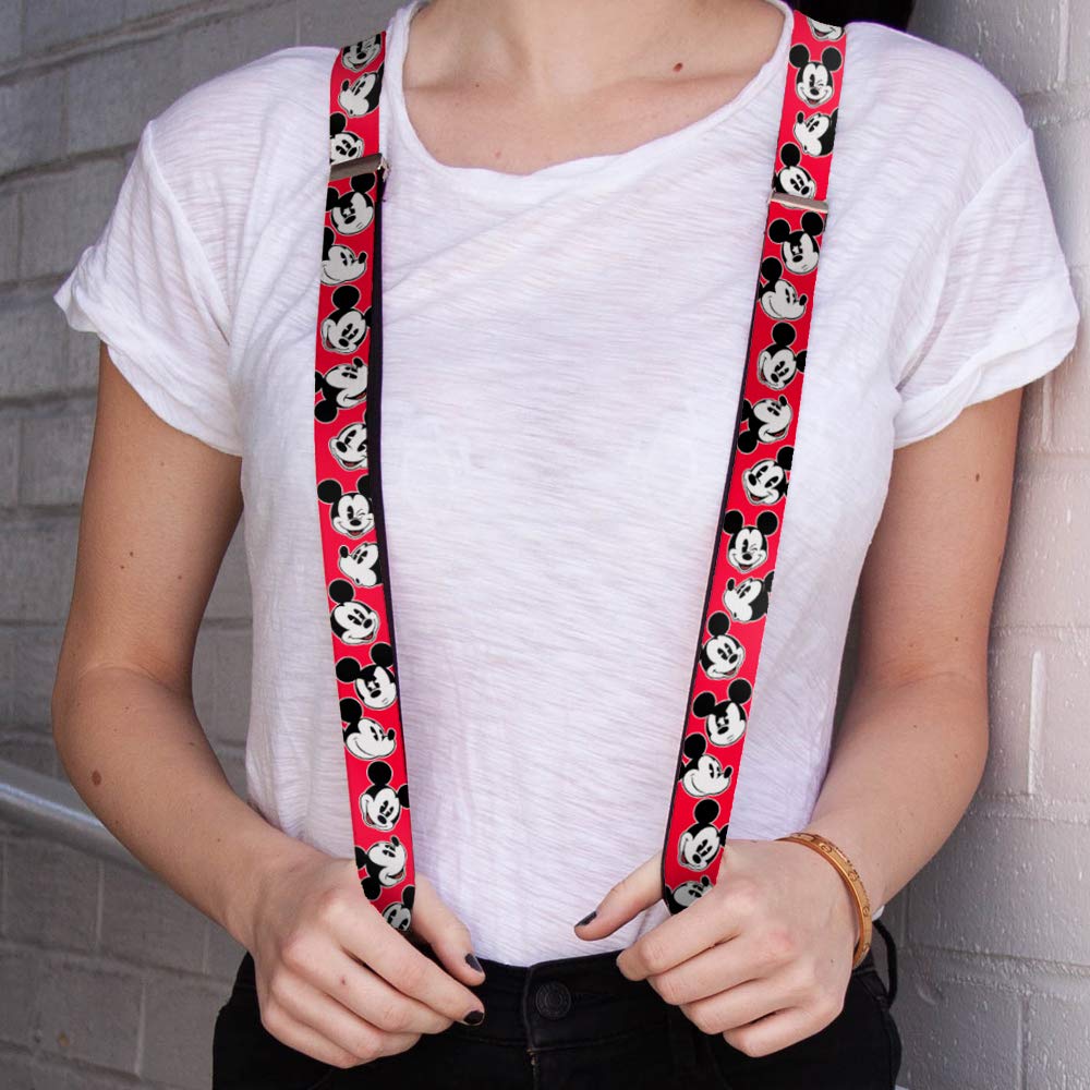Buckle-Down Szelki unisex - Myszka Miki Wyrażenia Czerwony/Czarny/Biały, rozmiar uniwersalny