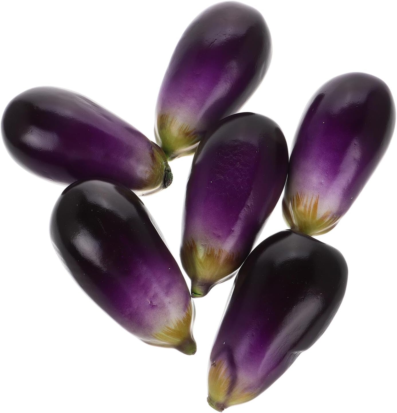Garneck 6Pcs Realistic Simulation Eggplant Model for Restaurant Decor Educational Vegetable Props for Fake Vegetables for Home Photo Shoot and Teaching Display