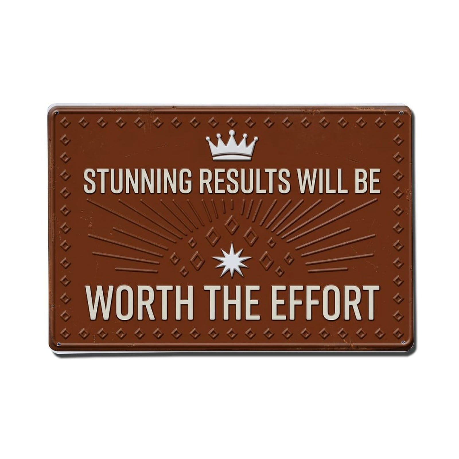 Stunning Results Be Kitchen Retro Motivational Slogans Vintage Metal Tin Sign Plaque Wall Decor for Cafe, Club, Garden Metal Poster 8x12Inch