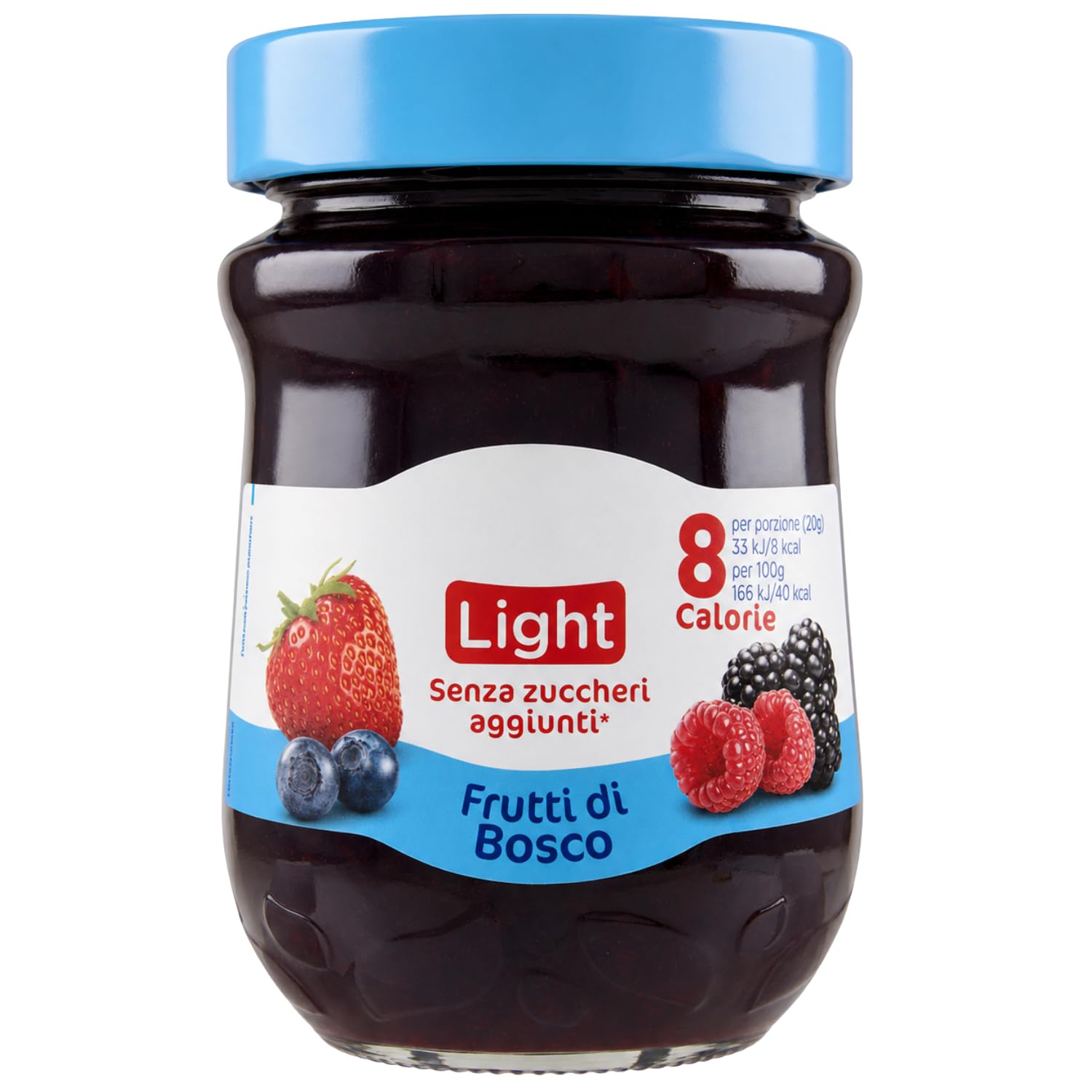 Confettura Light Frutti di Bosco 280 g Senza Zuccheri Aggiunti – Marmellata Ipocalorica per Colazione e Dolci – Variazioni 4/8/12 Pezzi (12 PEZZI)