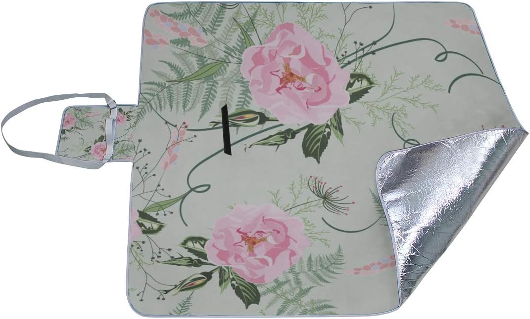 レジャーシート 美しい バラ ピクニック 折りたたみ 撥水 アウトドア クッション マット コンパクト 花見 運動会 キャンプ 遠足