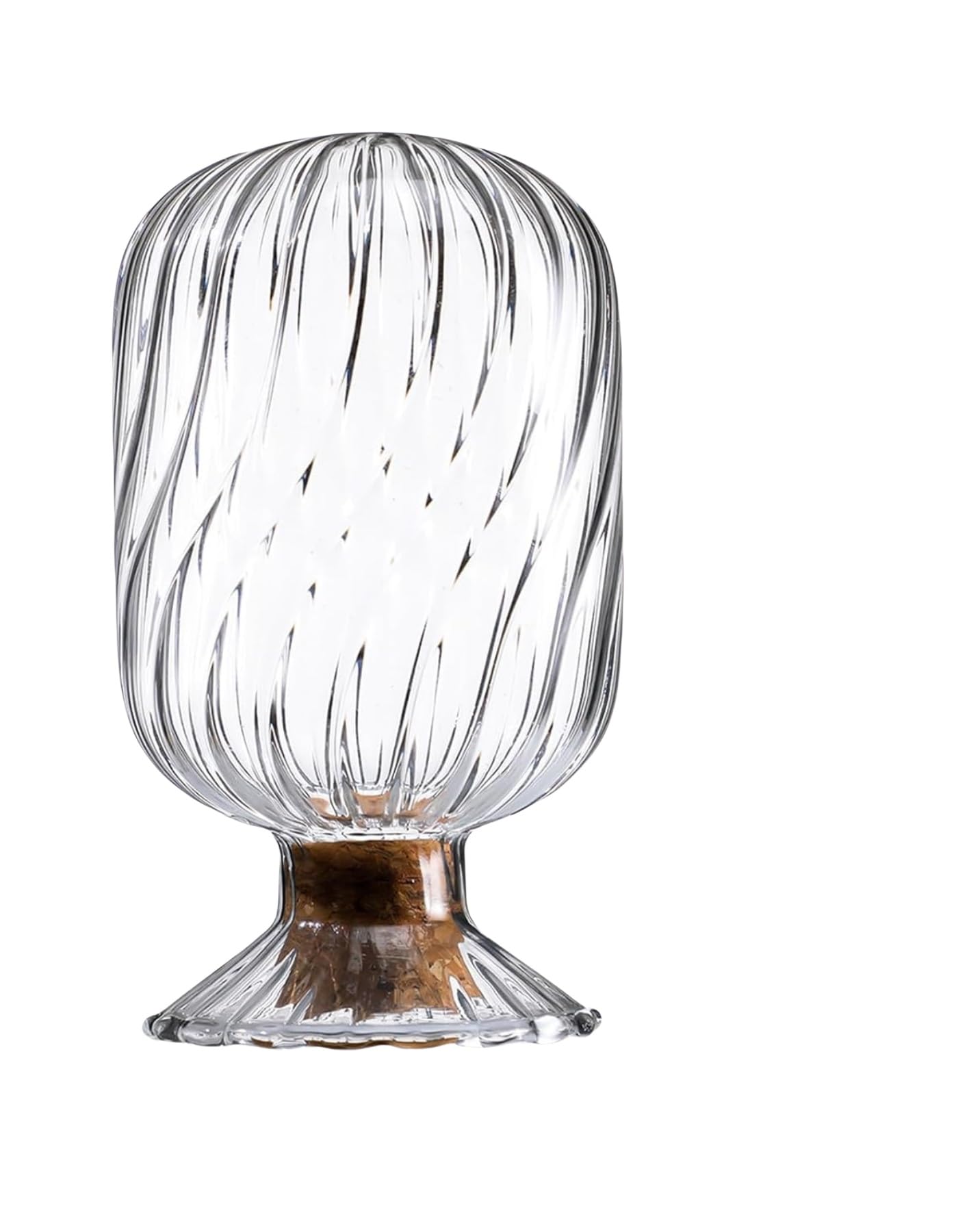 Bangha One Color Glass Matches Jar With Striker - Decorative Matches In A Jar Cloche With Spiral Texture, Reusable Airtight Glass Container For Fireplace/Coffee Table/Candle Décor